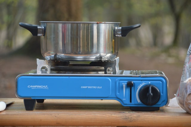 Camping stove for indoor cooking without electricity